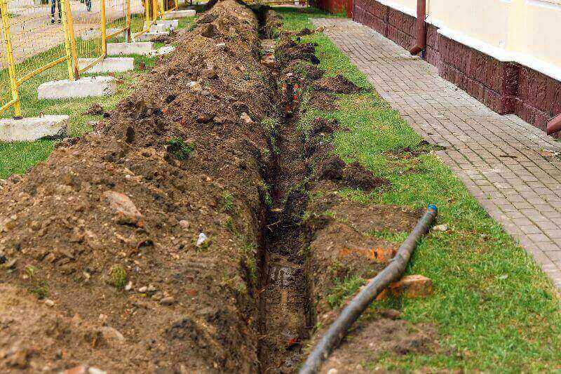 French drain installation by Thrive Landscape Services