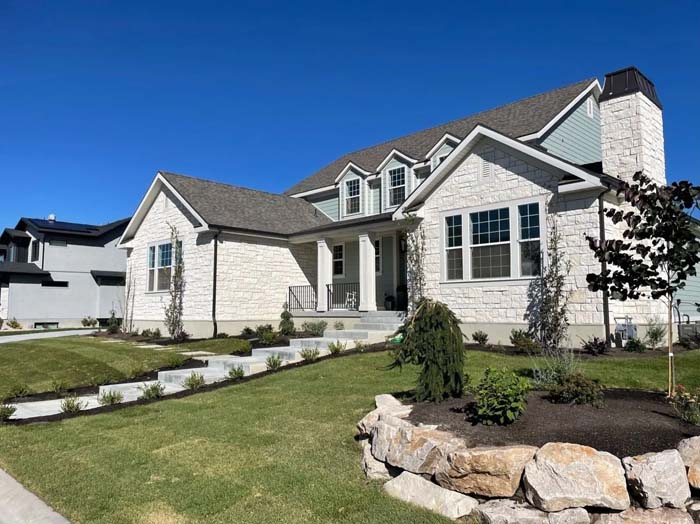 Home in Riverton landscaped by Thrive Landscape Services